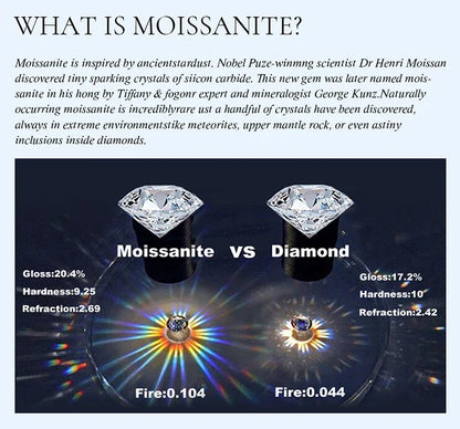 Brilliant Fashionable Real Moissanite Diamond with Certificate Rings for Women Daily Party Wear 925 Sterling Silver Fine Jewelry