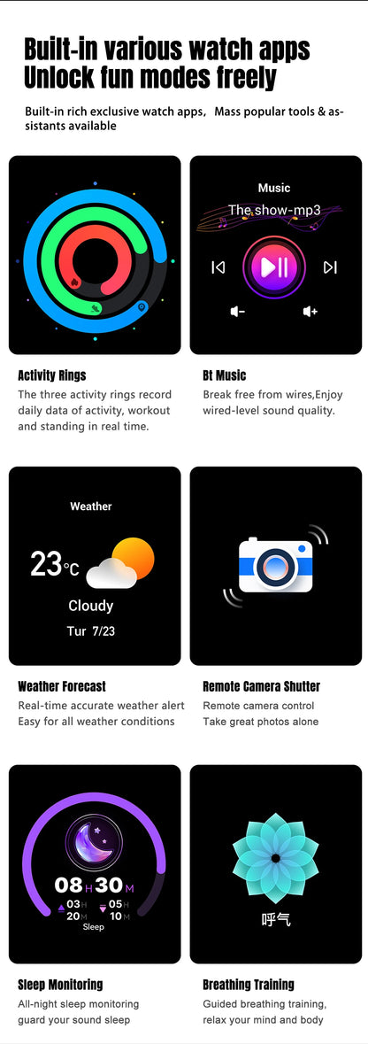 New Military Men's Outdoor Sport Smart Watch 1400mAh Battery BT Call Flashlight IP68 Waterproof 1.7' HD Large Screen Men Watch