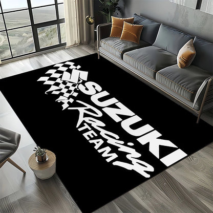 2025 Racing Car S-SUZUKI Logo Motorcycle Carpet Rug for Bedroom Living Room Home Sofa Decoration,kids Play Decor Floor Mat Gift