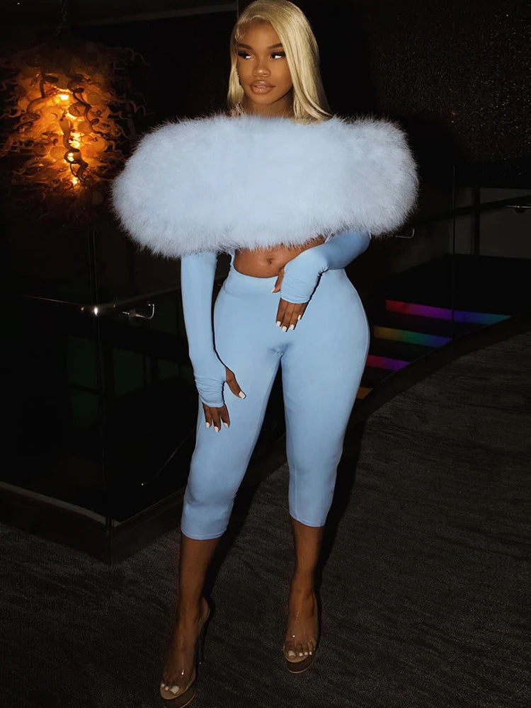 Weird Puss Furry Slash Neck Jumpsuit Woman Sexy Hollow Patchwork Full Sleeve Backless Skinny Hottie Street Autumn New Overalls