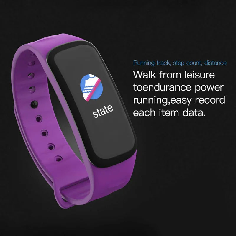 Smart Watch C1 Plus Bluetooth Step Counting Sports Bracelet Fitness Tracker Heart Rate Blood Pressure Sleep Men Women