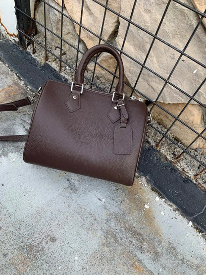 Genuine Grade Leather Women's Shoulder Crossbody Bag Luxury Designer Brand Female Handbag Fashion Soft Cowhide Ladies Boston Bag