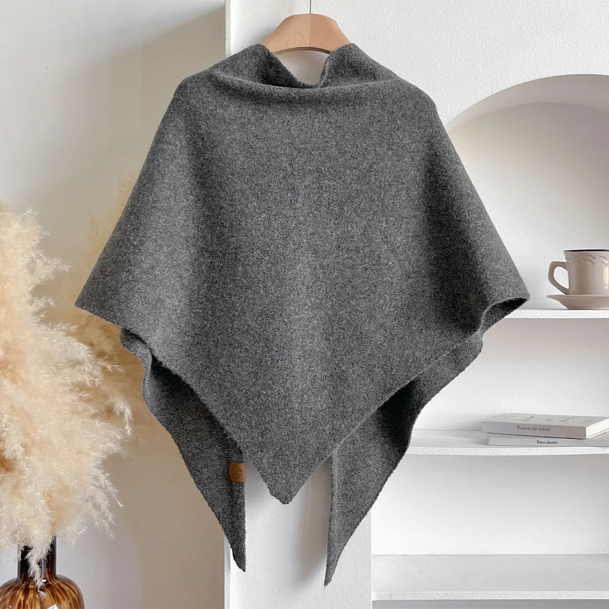Autumn and Winter Korean Version New Women's Neck Wrap Wool Blended Triangular Shawl Female Thickened With Knitted Warm Shoulder