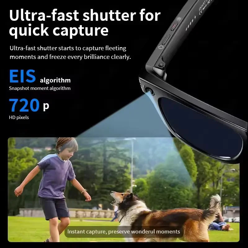 AI Smart Glasses 800W Anti Shake HD Camera Video Recording Languages Translation Sunglasses Bluetooth Call Music Play Man Women