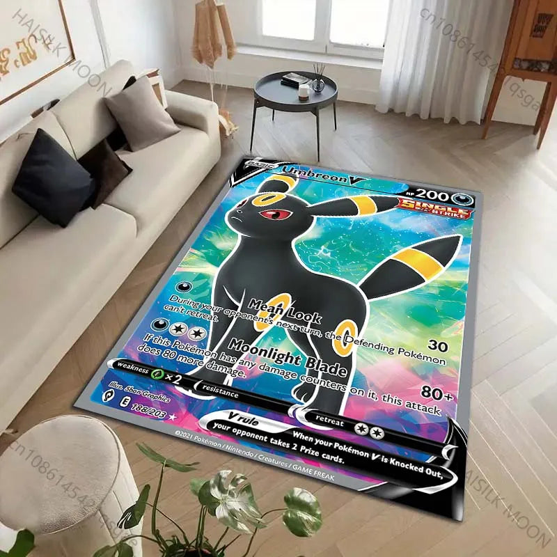 1PC Pokémon Card Charizard Squirtle Print Carpet for Living Room Bedroom Kid's Room Home Decor Area Rug Sofa Cloakroom Mat