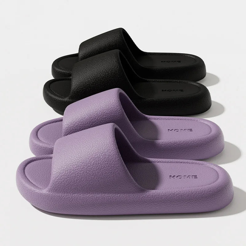 Soft Sole EVA Home Slippers For Women Thick Platform Home Bathroom Slides Woman Summer Non Slip Beach Flip Flops Couple Sandals