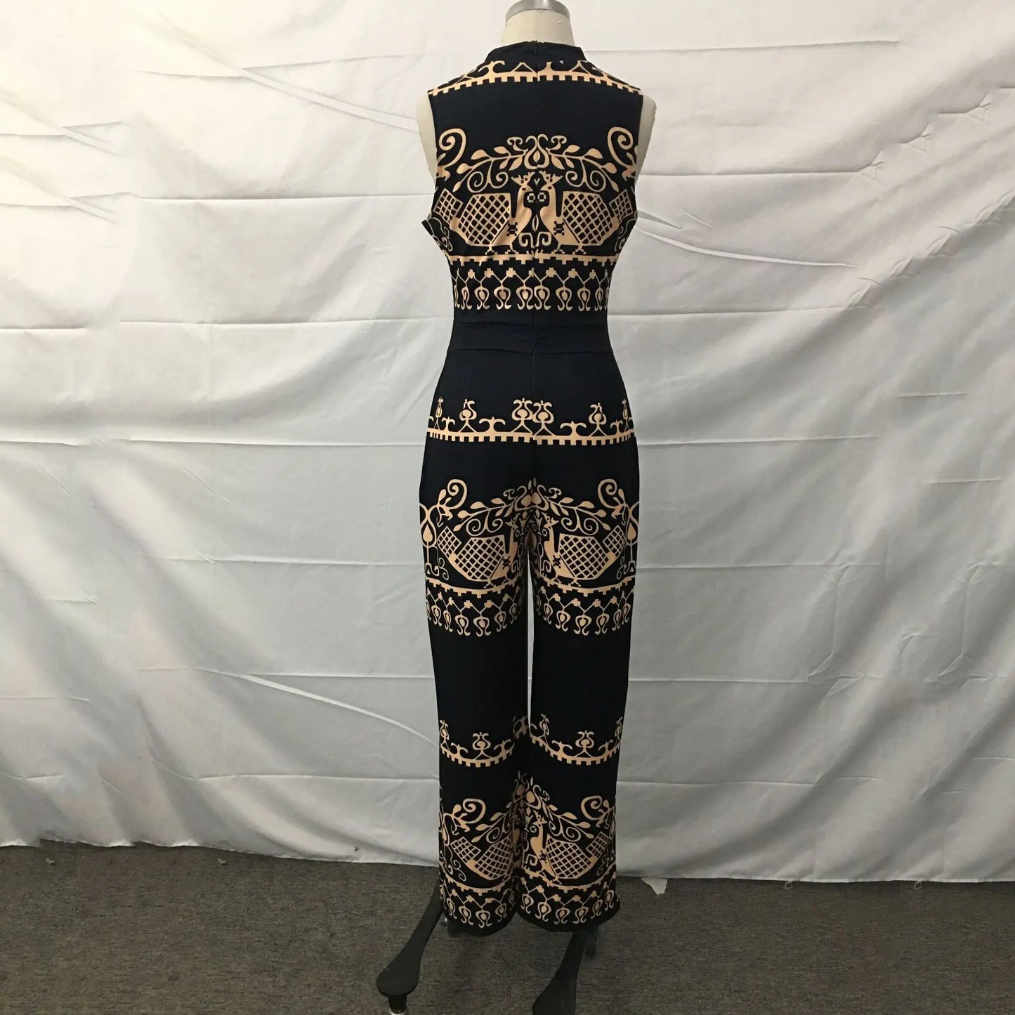 Slim Fitting Printed Sleeveless Women's Jumpsuit 2023 Spring New Casual Pants Rompers