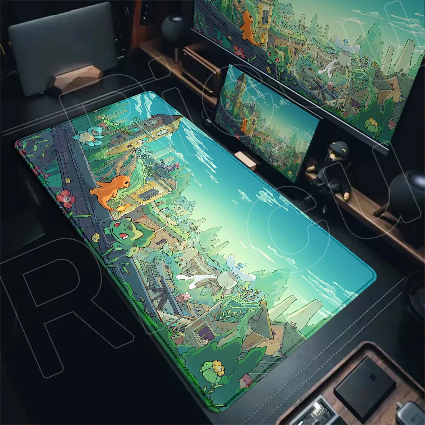 P-pokemon Bulbasaur Mouse Mats Rubber Mousepad Large Anime Gaming Accessories Pad Kawaii Carpet Cabinet Keyboard Office Deskmat