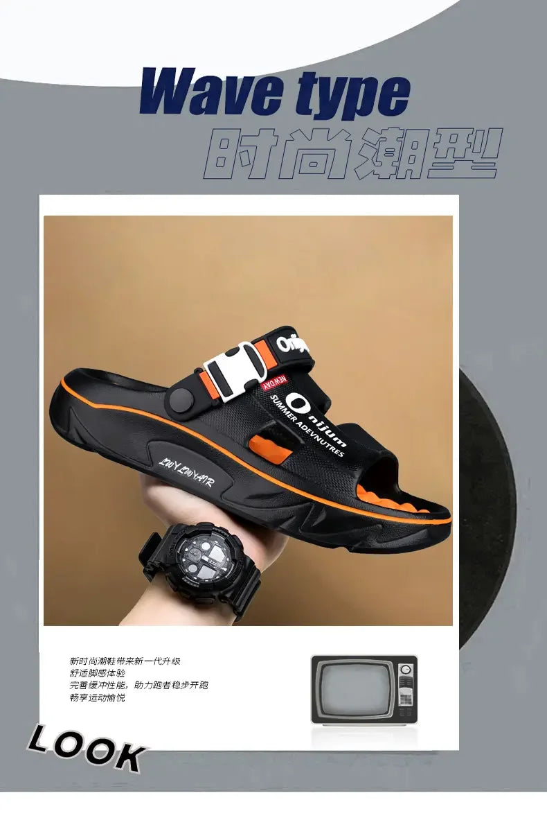 Unisex Slippers Summer Men Sandals Fashion Women Garden Shoes Orginal Beach EVA Slides Soft Thick Shoes Outdoor Non Slip Home
