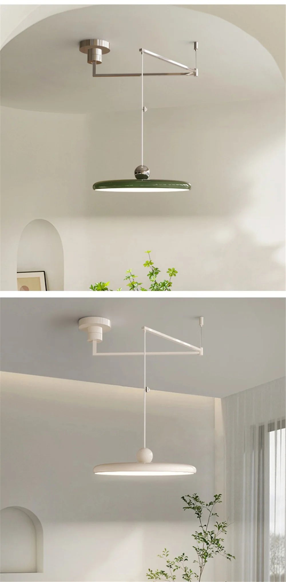 Nordic Cream Iron Swing Arm Lamp Adjustable Rotatable Pendant Wall Light for Bedside Living Room Desk Led Lights