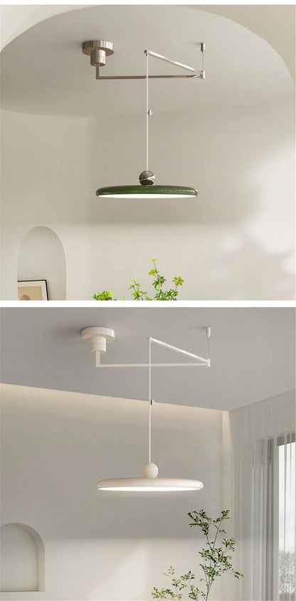 Nordic Cream Iron Swing Arm Lamp Adjustable Rotatable Pendant Wall Light for Bedside Living Room Desk Led Lights