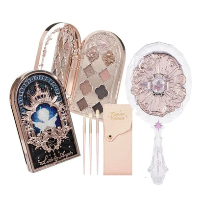Flower Knows Little Angel Eyeshadow Palette Hand Mirror Brush Set Delicate Matte Glow Shimmer Flowerknows Edens Angel Eyeshadows