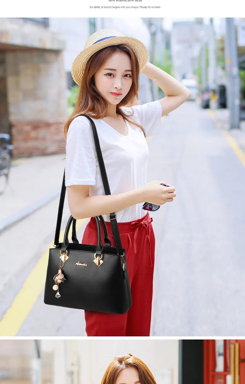 Luxury Handbags Women Bags Designer High-quality Leather Shoulder Bags for Women 2025 Casual Solid Color Purse and Handbags Sac