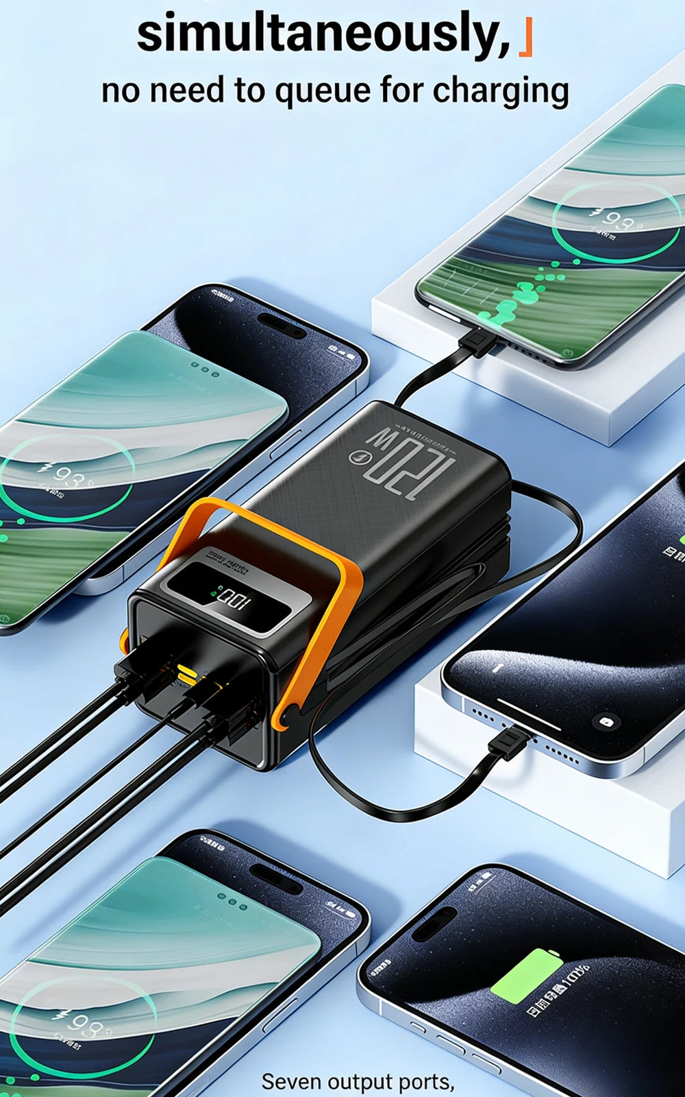 Gaiaray 80000mAh 50000mAh Portable Power Bank Fast Charging Power Station Emergency Power Bank Solar Generator For Camping Phone