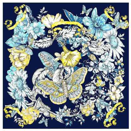 130CM Silk Scarf Women Horse Head Print Stoles Square Scarves Wraps Large Bandana Kerchief Hijabs Female Silk Foulards Sjaal