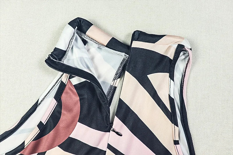 Zebra Print Jumpsuit Women o-Neck Sexy Hollow Off shoulder Sleeveless Skinny Peach Hip Hottie Street Fashion Overalls