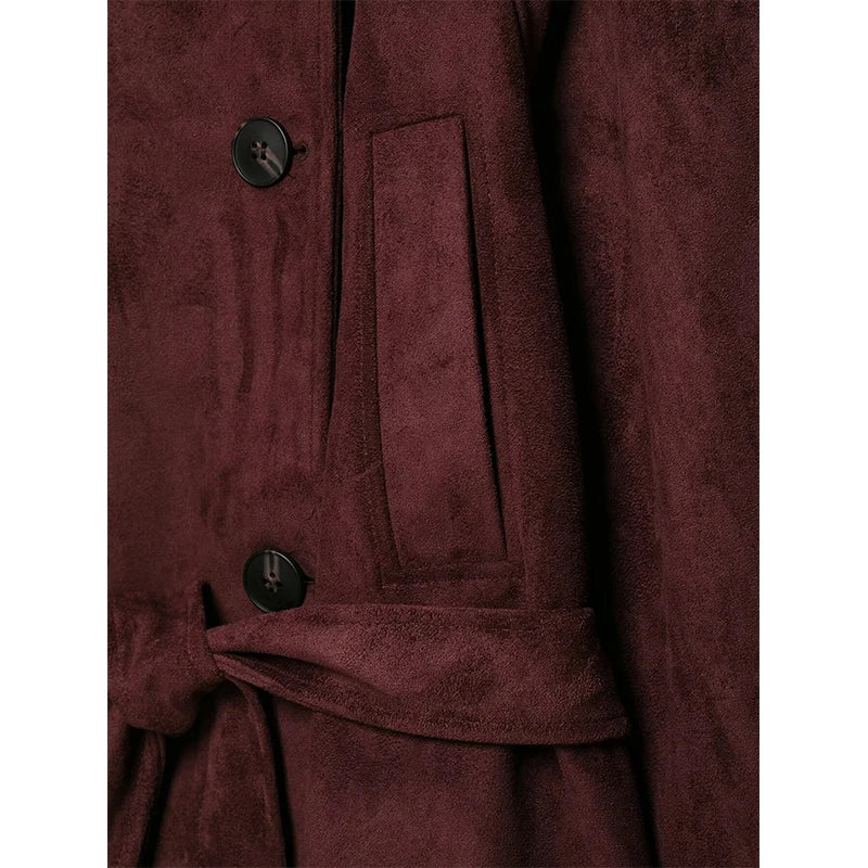 Women's Jackets Coats Autumn Fashion With Belt Suede Jacket Winter Women's Coat Women Short Jacket Vintage New Outerwear