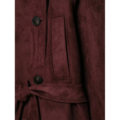 Women's Jackets Coats Autumn Fashion With Belt Suede Jacket Winter Women's Coat Women Short Jacket Vintage New Outerwear