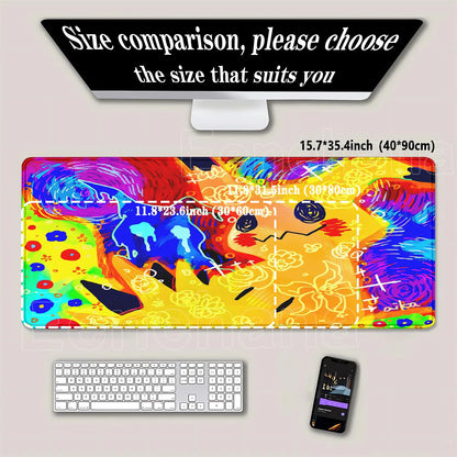 Gaming Pokemon Mimikyu Anime Kawaii PC Mouse Pad Keyboard Overlock Larger Mousepad PC Offices Non-slip Base HD Printing Desk Mat