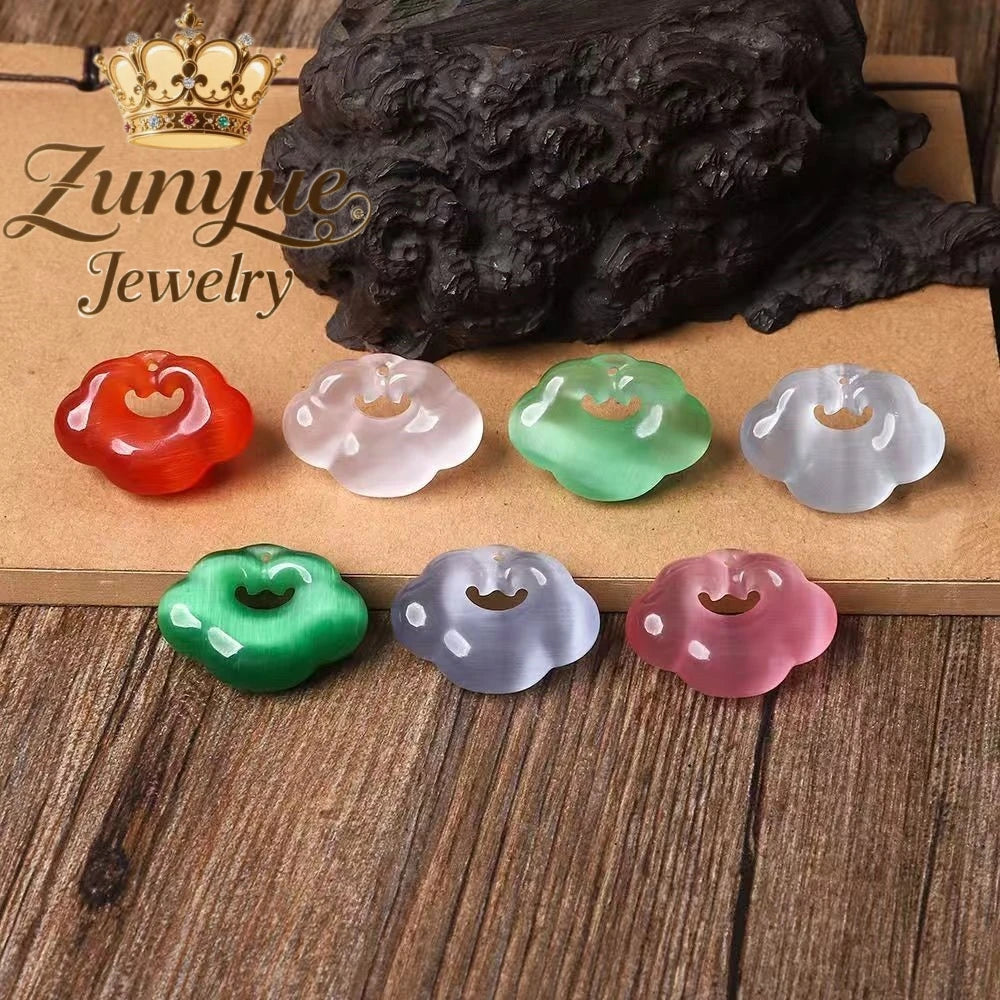 Natural Colorful Cat's Eye Stone Pendant Necklace Elegant Fashion Daily Wear Luxury Quality Fine Jewelry For Women Unisex Gift