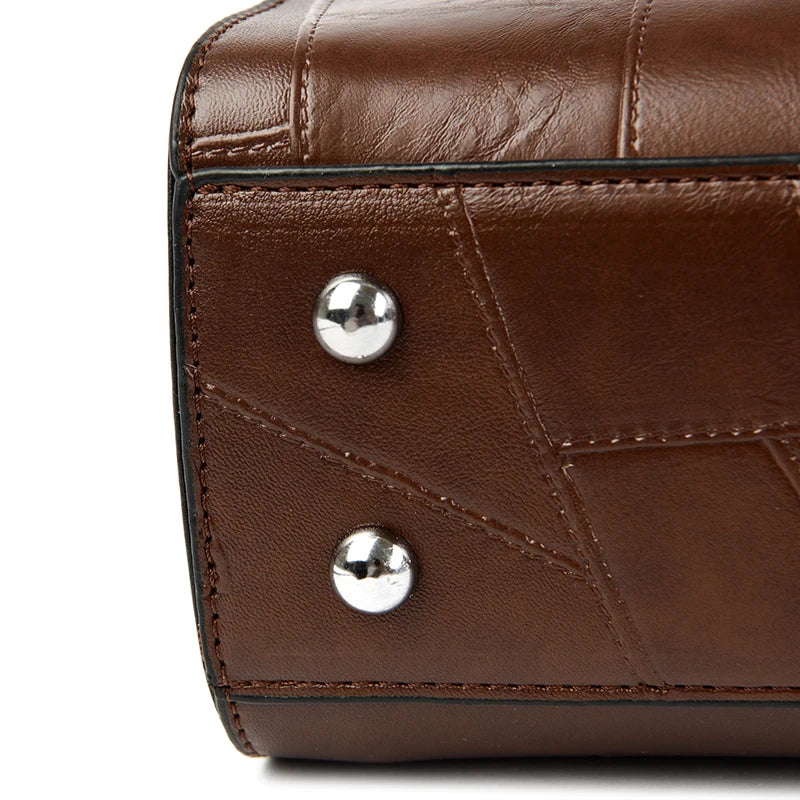 New Fashion Crossbody Bags Women's Genuine Leather Bag Simple Tote Bag Vintage Boston Handbag Luxury Design Female Shoulder Bags