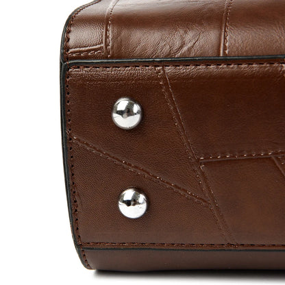 New Fashion Crossbody Bags Women's Genuine Leather Bag Simple Tote Bag Vintage Boston Handbag Luxury Design Female Shoulder Bags