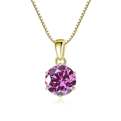 Butterflykiss 1 CT Real Moissanite Pendant Necklace For Women Top Quality 925 Sterling Silver Wedding Party Bridal Fine Jewelry
