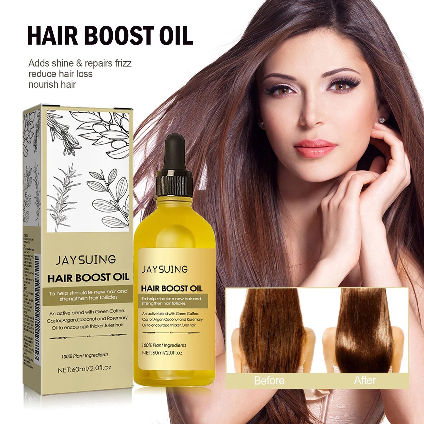 Hair Growth Serum Dense Regrowth Baldness Repair Preventing Hair Loss Nourishing Smoothing Split Ends Fast Growing Essential Oil