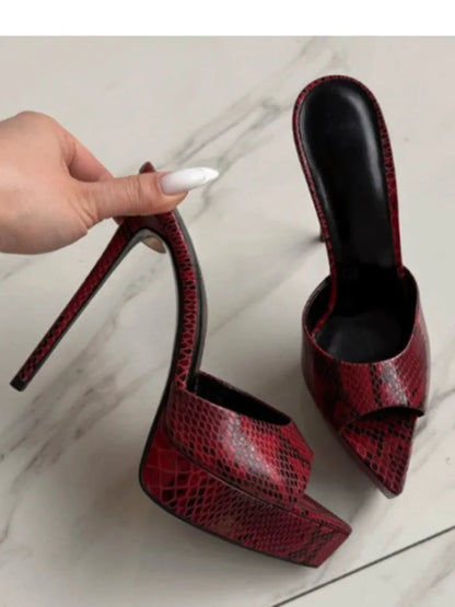 Summer Women's Pointed Toe Open Toe Stiletto Cool Slippers Fashion Women's Wedding Dance Shoes  Luxury Sandals Slippers