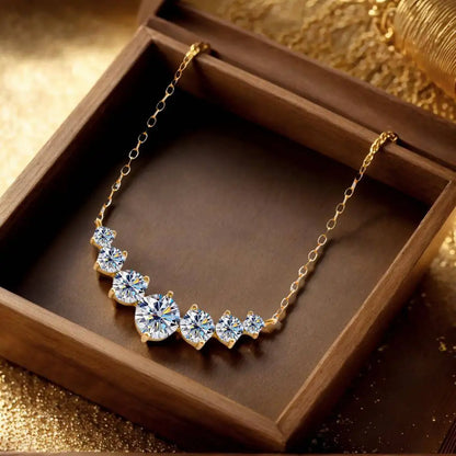 TY 925S Silver Pendant Necklace 1.7/2.8/5ct D Color Moissanite Smile Necklace Fine Jewelry With Certificate Women For Wedding