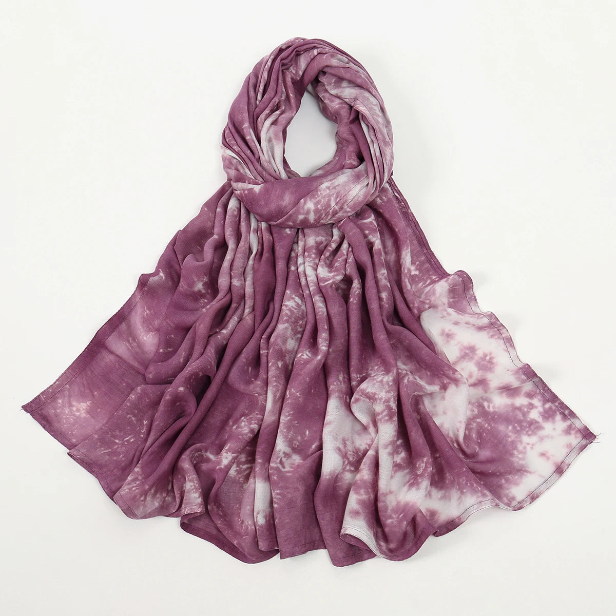 190*90cm Big Size Modal Cotton Hijab Women Tie-dye Scarf Double Stitching Shawl Muslim Gradient Plain Cotton Rayon Headscarf
