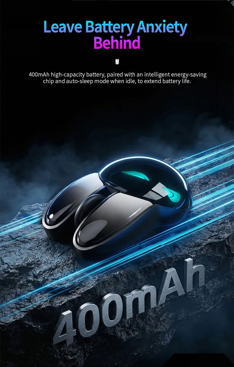 MOFII M6C Evil Rabbit Dual-mode Mouse, Black Cool Rabbit Shape, RGB Ambient Light, Silent Rechargeable, Multi-device Compatible
