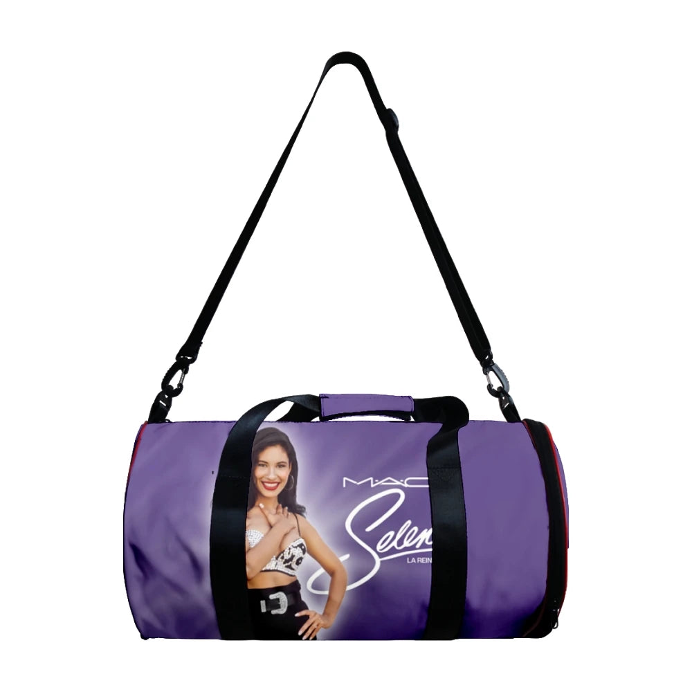 Popular Selena Quintanilla 3D Printed Large Capacity Travel Bags Barrel Shape Crossbody Bag Outdoor Sports Bags Gym Yoga Bag