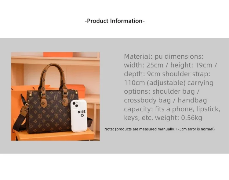 Elegant Retro Women's Tote Bag Single Shoulder Crossbody Bag Floral Print Ladies Handbag Luxury Texture Commuter Messenger Bag