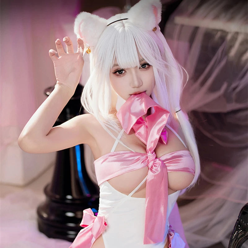 Sexy Lingerie Cat Girl Three-Point Uniform Roleplay Charming Perspective Jumpsuit Passion Set Devil Hollow Out Bodysuit Cosplay