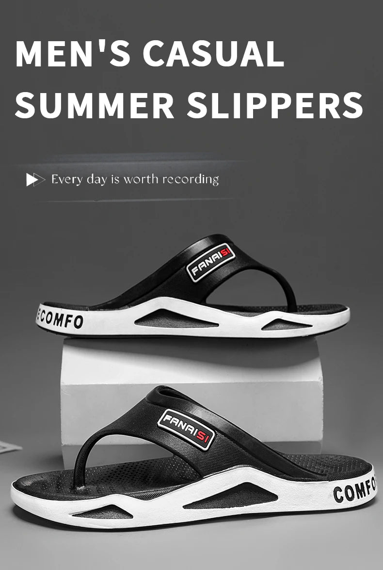 Flip-Flops For Men Breathable Comfortable Beach Sandals for Men Casual Shoes Flip-Flops Fashion Slippers for Outdoors