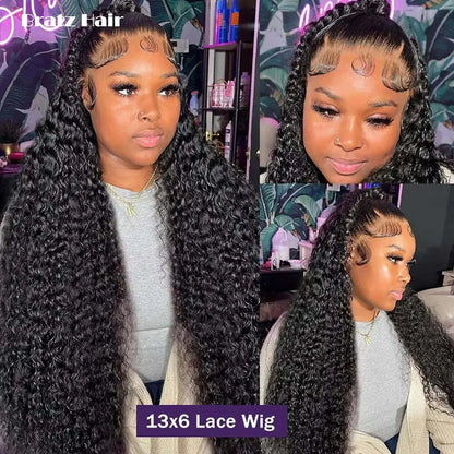 Glueless 13x4 Lace Frontal Pixie Curly Wig Human Hair 360 13x6 Deep Wave Wigs for Woman Ready to Wear Glueless Wigs 300 Density