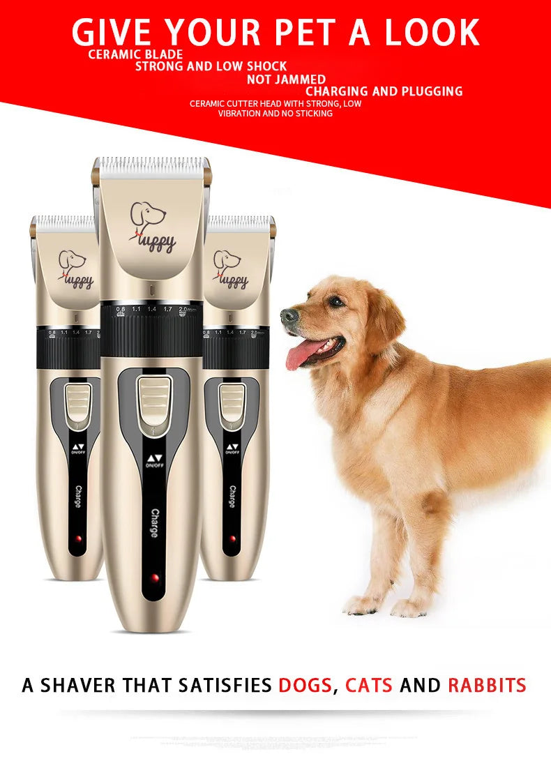 Electric Pet Clipper Grooming Kit for Dogs Reachageable Trimmer Haircut Cat Hair Cutting Remover Quiet Nail Grinder Machine Set