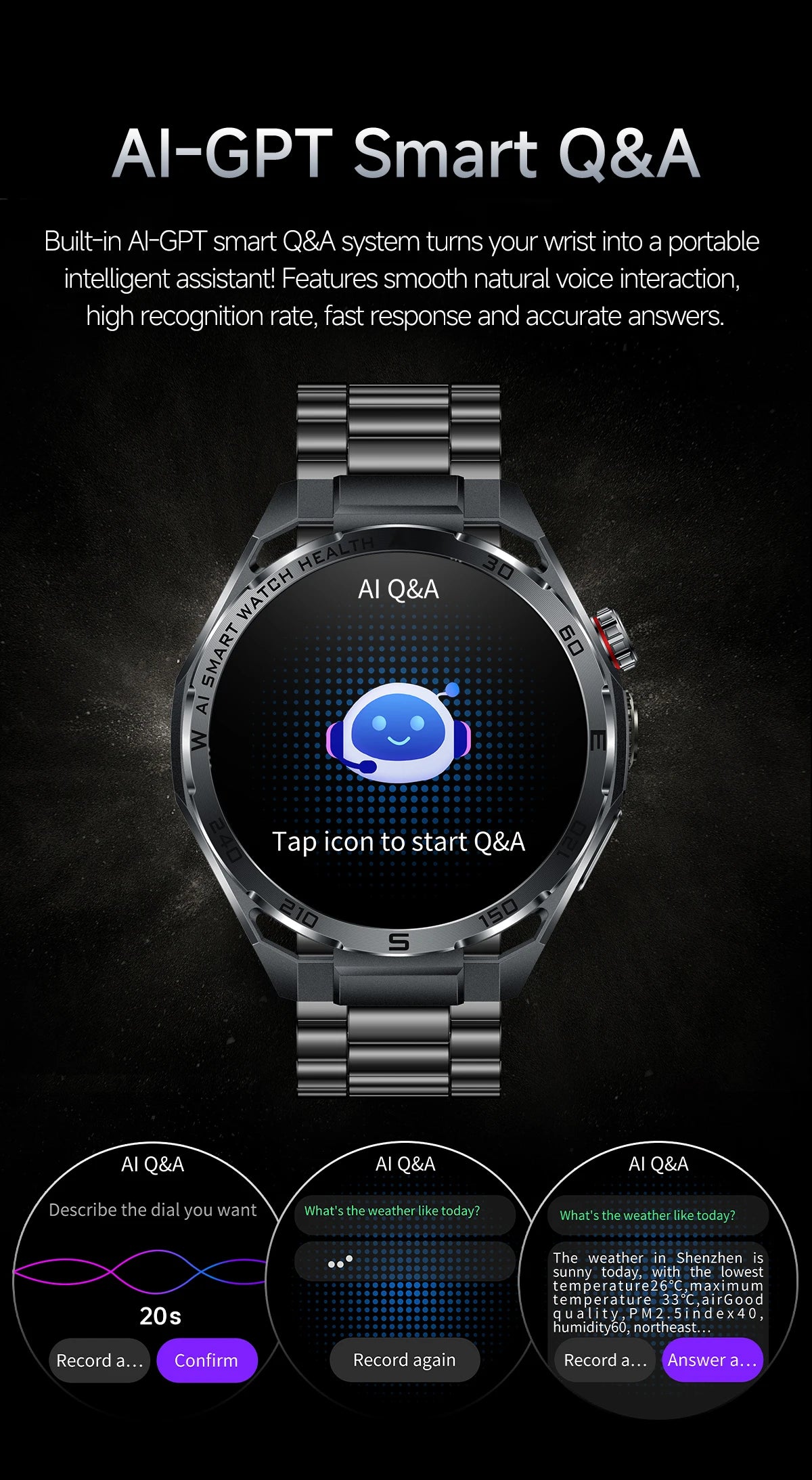 2026 New ECG+PPG Body Fat Analysis Health Smart Watch Uric Acid BP Blood Oxygen Bluetooth call Sports Smart Watch For Men Women