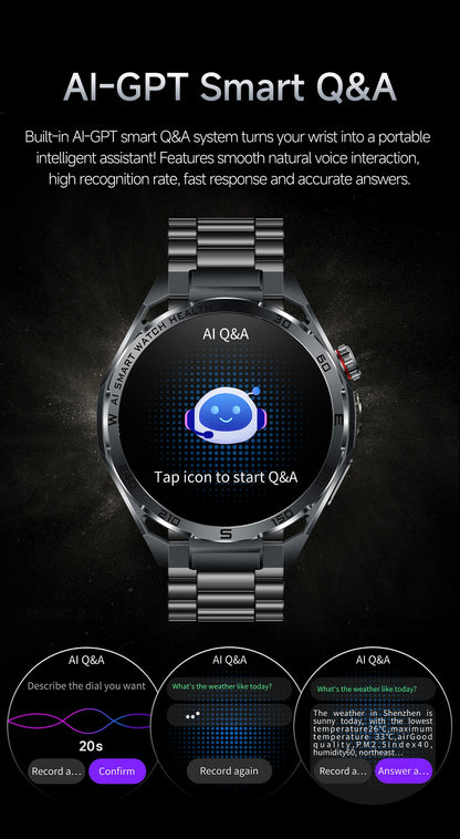 2026 New ECG+PPG Body Fat Analysis Health Smart Watch Uric Acid BP Blood Oxygen Bluetooth call Sports Smart Watch For Men Women