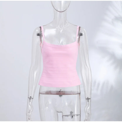 Sexy Women's Knit Ribbed Sling Tops Slim Sleeveless Backless Female Cropped Vest 2026 Spring Summer Lady Beach All-match Corset