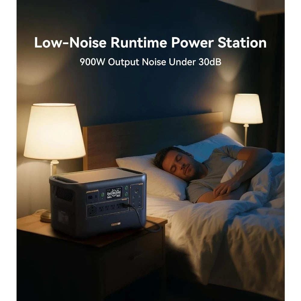 3072Wh Portable Power Station Solar Generator 3600W LiFePO4 Battery Home Backup Fast Charging Expandable to 10752Wh for