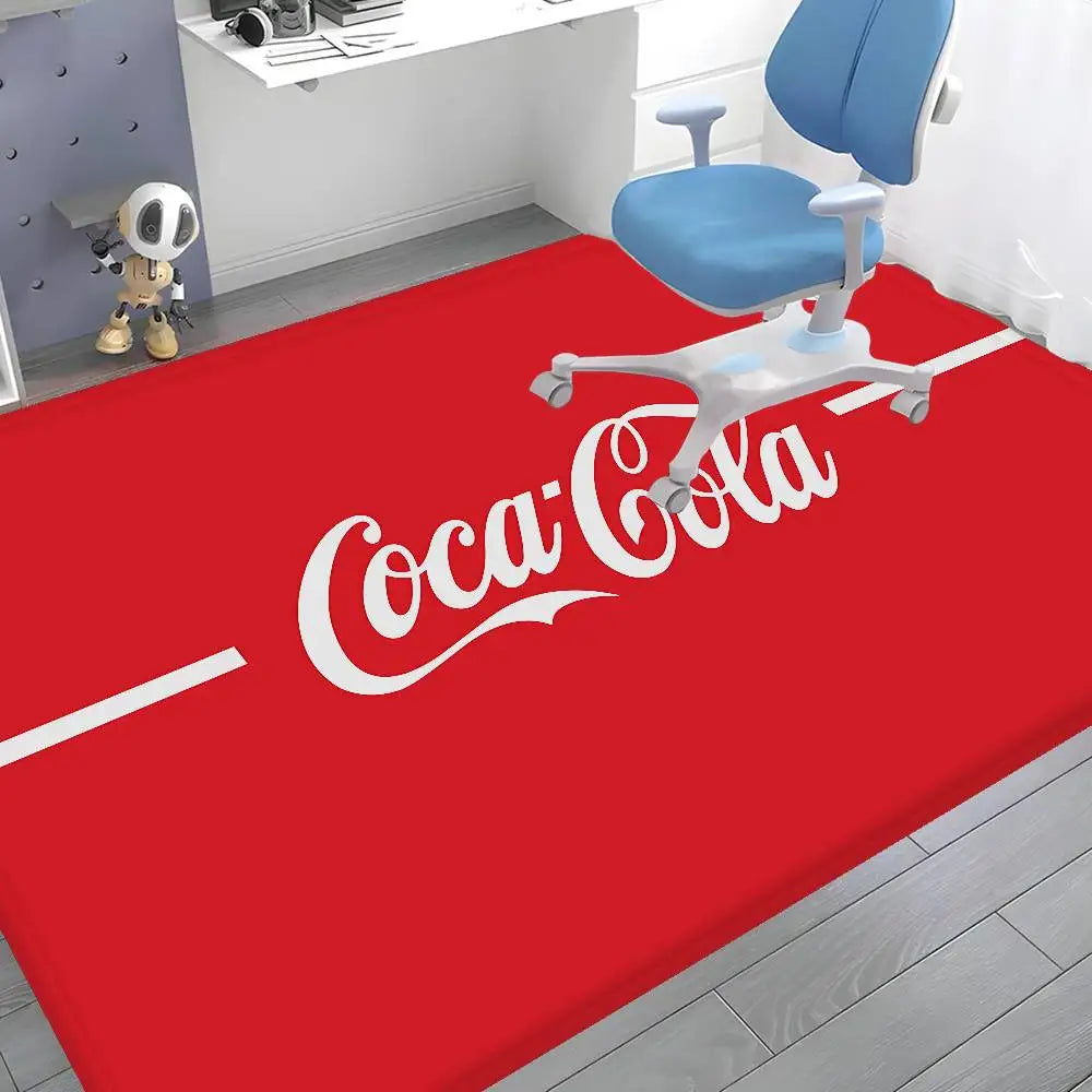 C-Coca Cola Bathroom Mat Anti-slip Absorb Water Long Strip Cushion Bedroon Mat Welcome Doormat