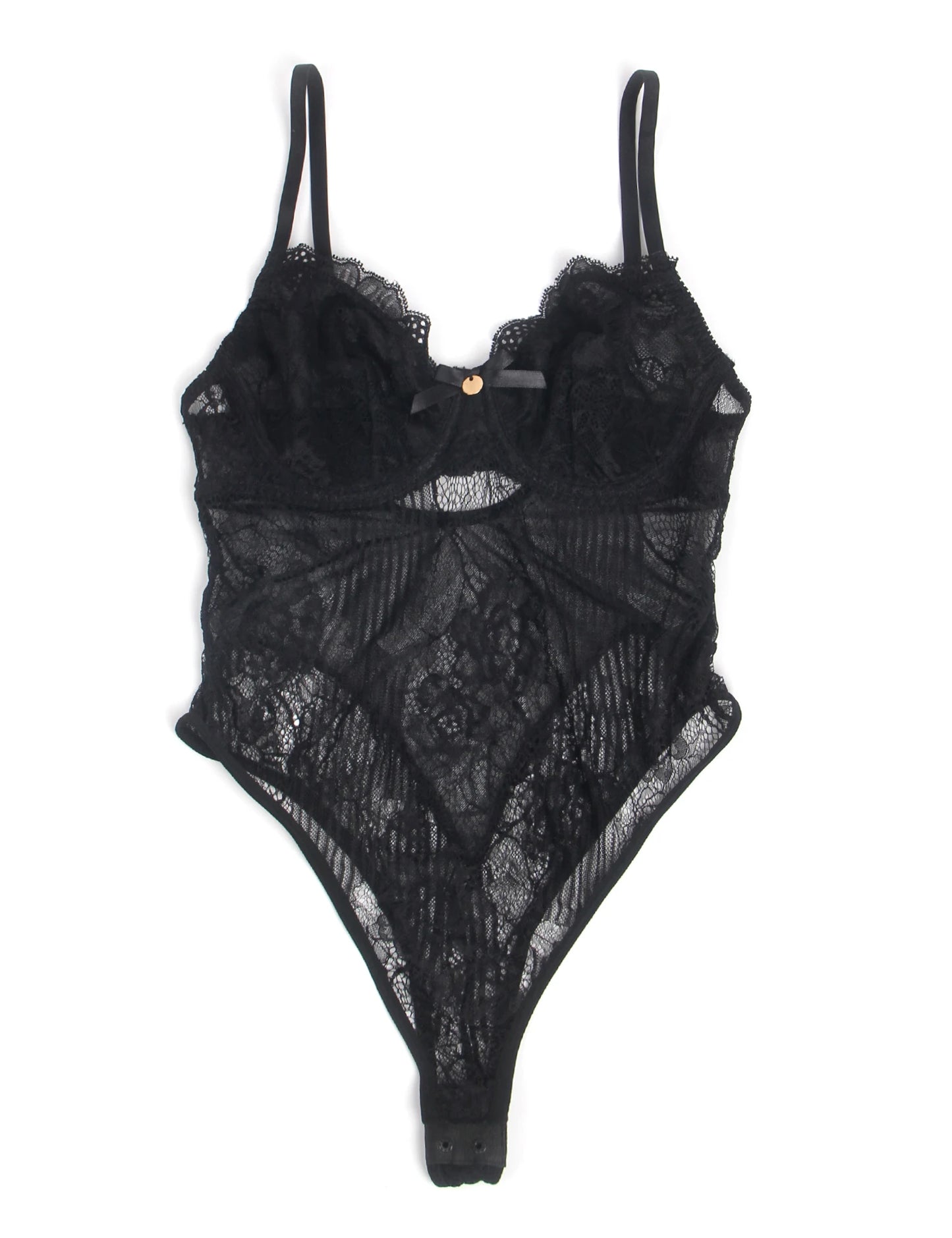 Comeondear Sexy Lace Bodysuits Black See Through Hot One Pieces Bodycon Lingerie Women's Clothes Outfit Pajama Elegant Jumpsuits