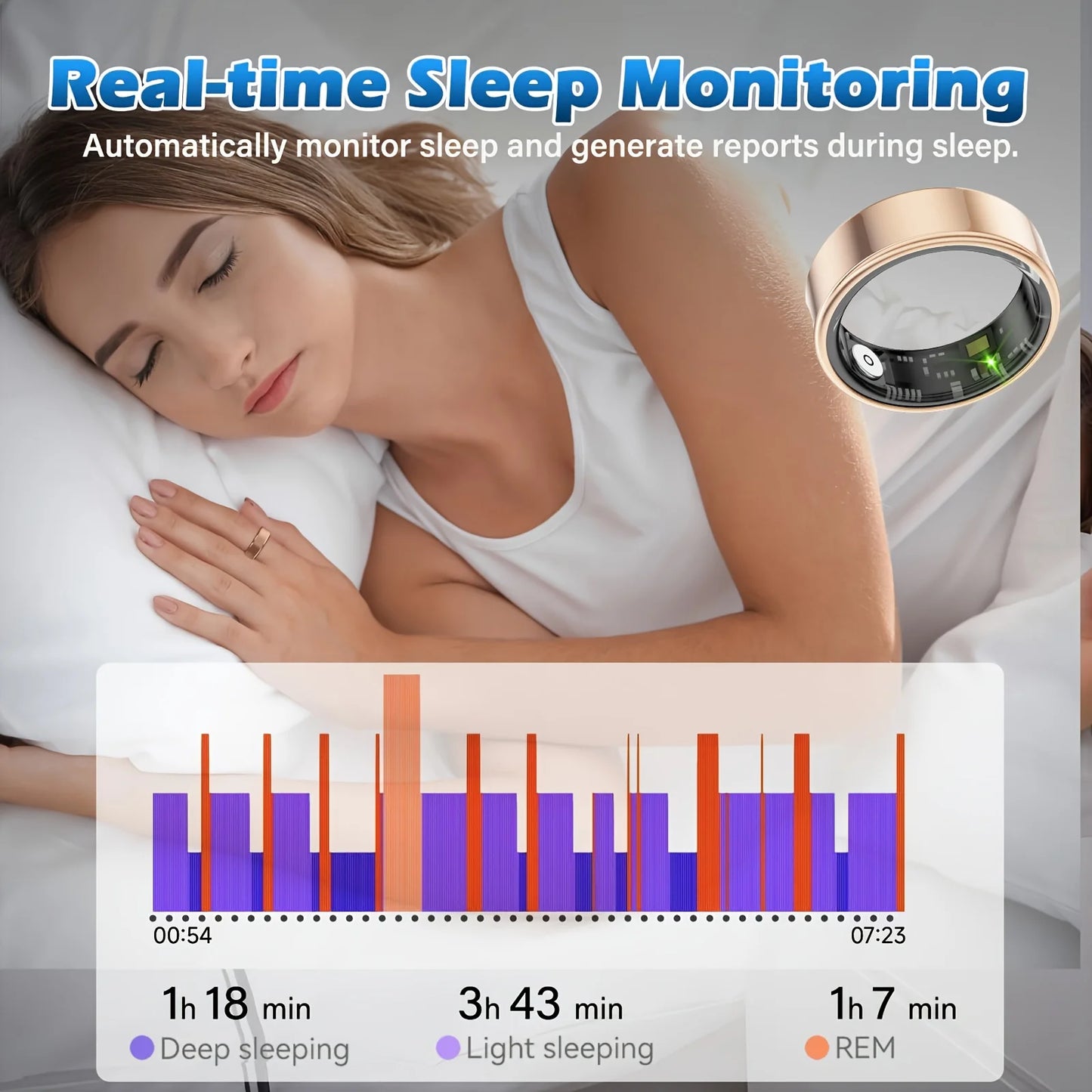 2026 Upgraded Smart Rings for Men Women, Health Monitoring Ring, Fitness Tracker with Sport Mode, Pedometer, Sleep, Step, IP68 Fitness Ring, Outdoor Activity Tracker Ring for Android for IPhone - Gifts for Him/Her