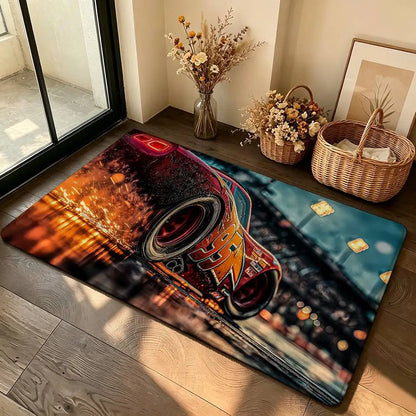 Anime-L-lightning-M-mcqueenS Cool Carpet Bathroom Anti-slip Mat Door Mat Home Decoration Mat Entrance Door Mat Scratch-resistant
