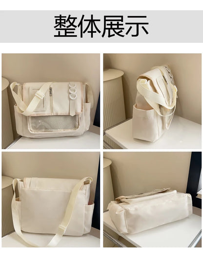 Y2K Japanese Harajuku School Bags for Girls New Transparent Itabag Crossbody Bag DIY Badges Display Plate Ita Bag