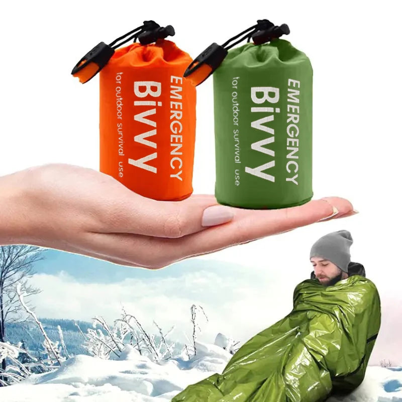 Emergency Sleeping Bag Ultra Waterproof Mylar Thermal Blankets Lightweight Survival Sleeping Bag Keep Warm for Camping Hiking