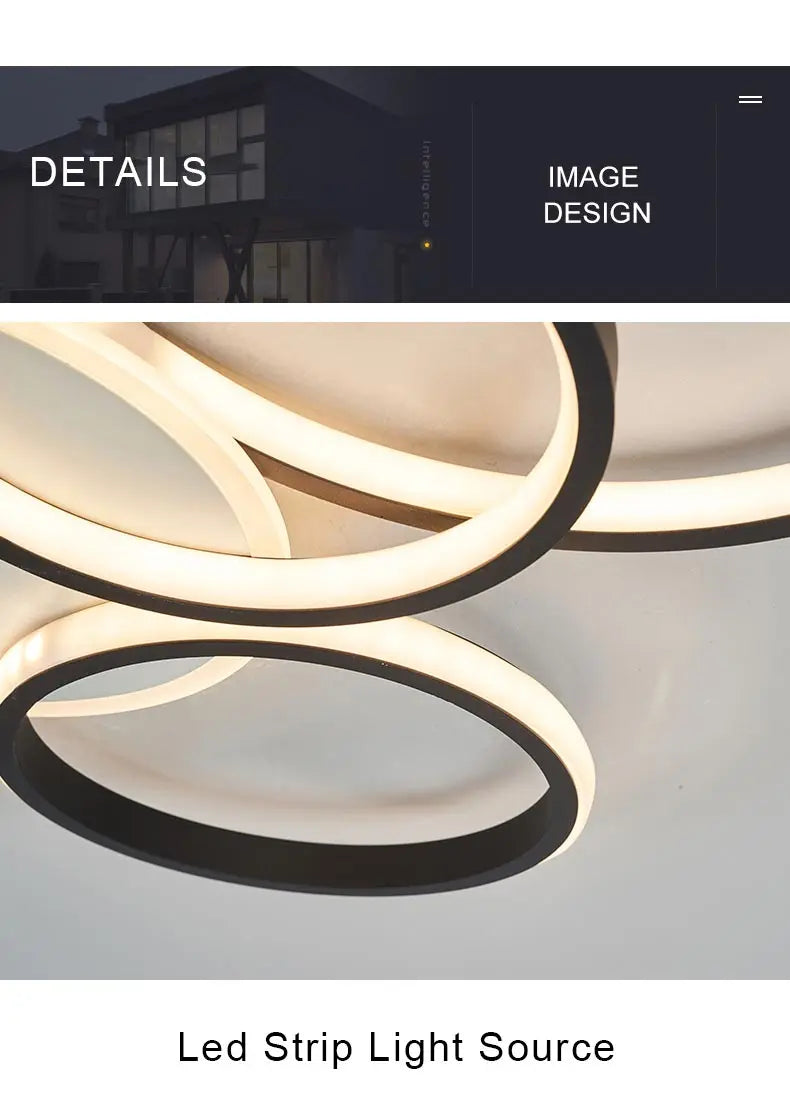 Modern LED Ceiling Chandeliers With Remote Control Decor Home Ring Lamp Living Room Bedroom Dining Room Ceiling Light Fixtures