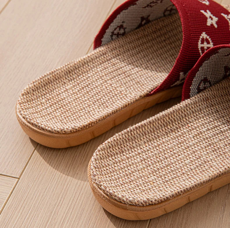 Hemp Women's Slippers Home Spring Summer Luxury Designer Woman Shoes Flats Indoor Elegant Slides Fashion Soft Sole Lightweight